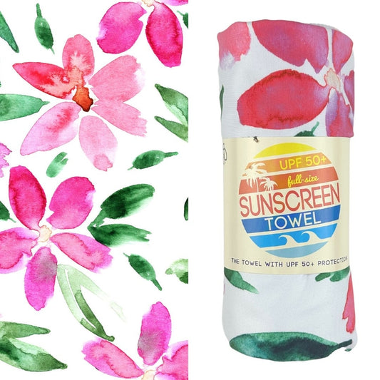 Luv Bug Co Full Size UPF 50+ Sunscreen Towel - Pretty n Pink