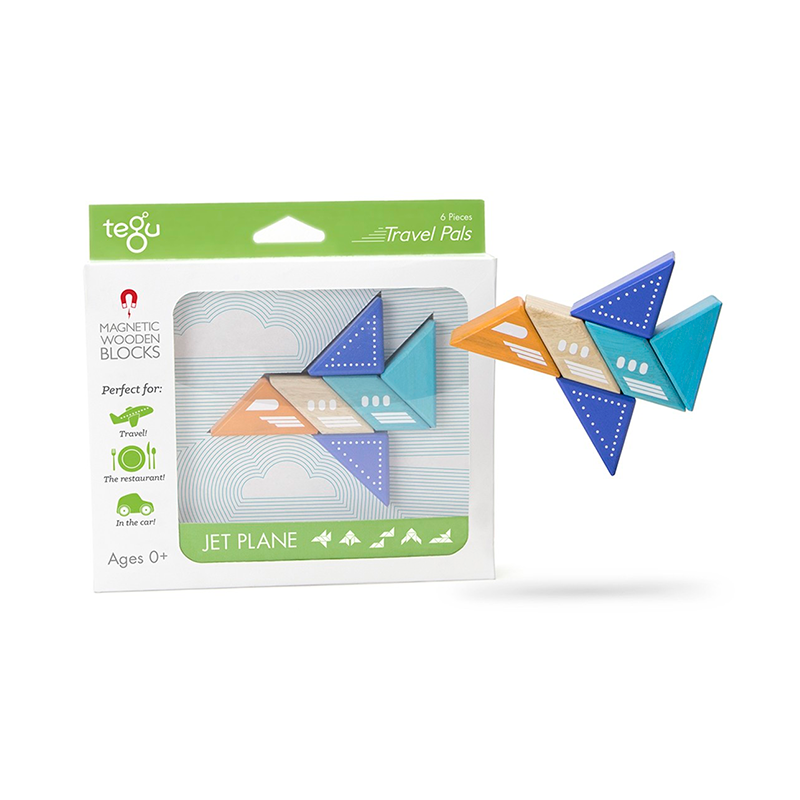 Travel Pals - Jet Plane - Magnetic Wooden Blocks - 6 pieces
