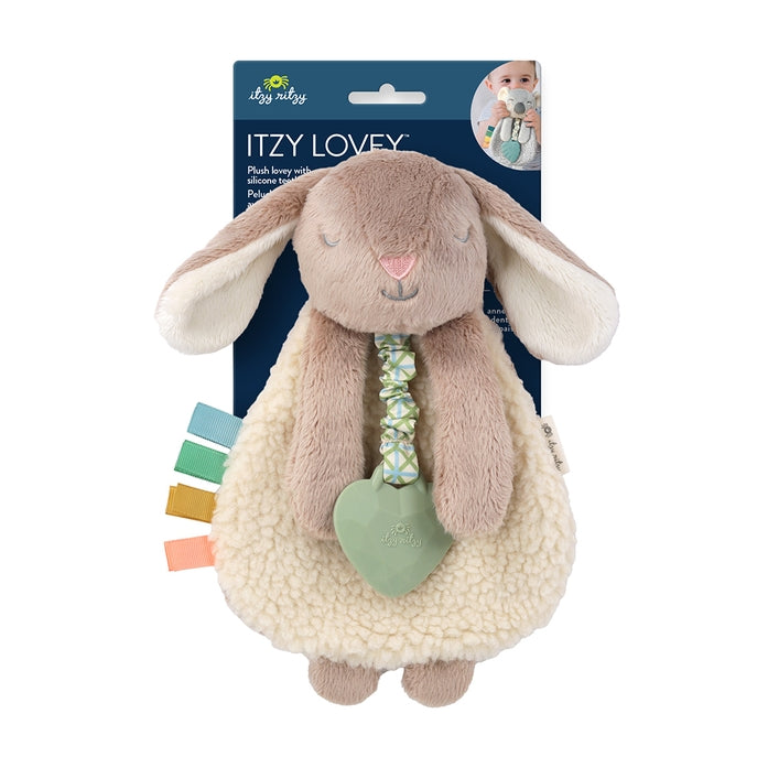 Itzy Ritzy - Itzy Lovey™ Taupe Bunny Plush with Silicone Teether Toy