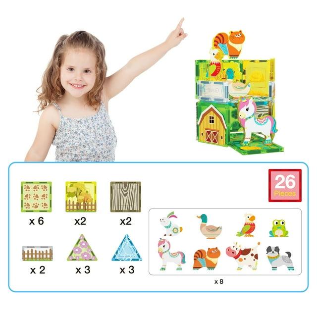 PicassoTiles - 26pc Farm Animal Set