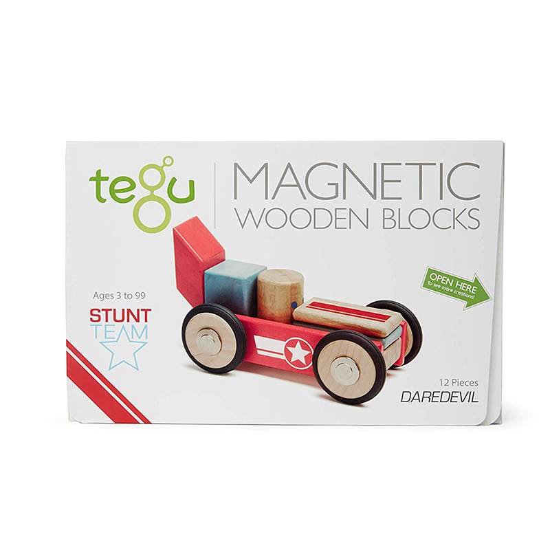 Daredevil - Magnetic Wooden Blocks - Stunt Team, 12 pieces