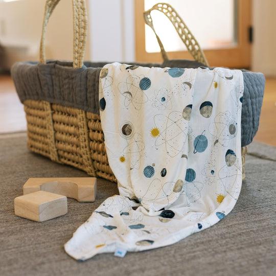 Little Unicorn Stretch Knit Swaddle Blanket - Planets