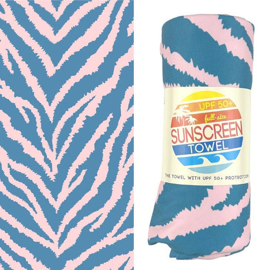 Luv Bug Co Full Size UPF 50+ Sunscreen Towel - Zebra