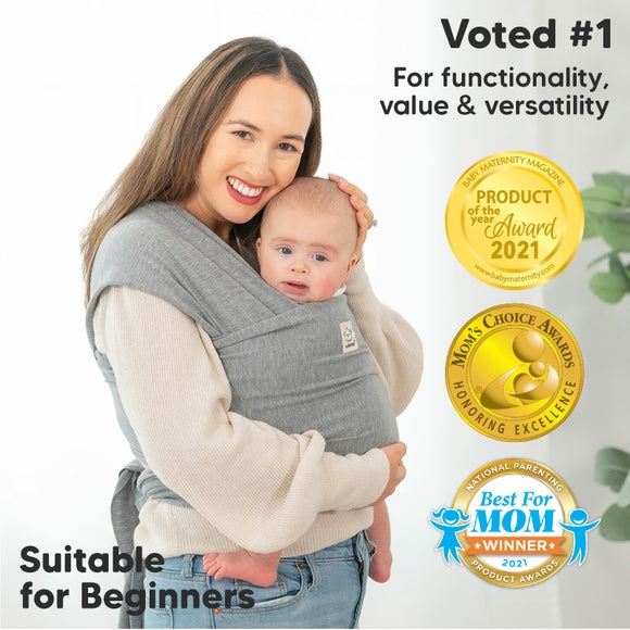 KeaBabies Baby Wrap Carrier - Classic Gray