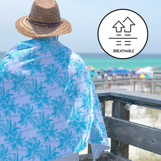 Luv Bug Co Full Size UPF 50+ Sunscreen Towel - Flamingo Palm