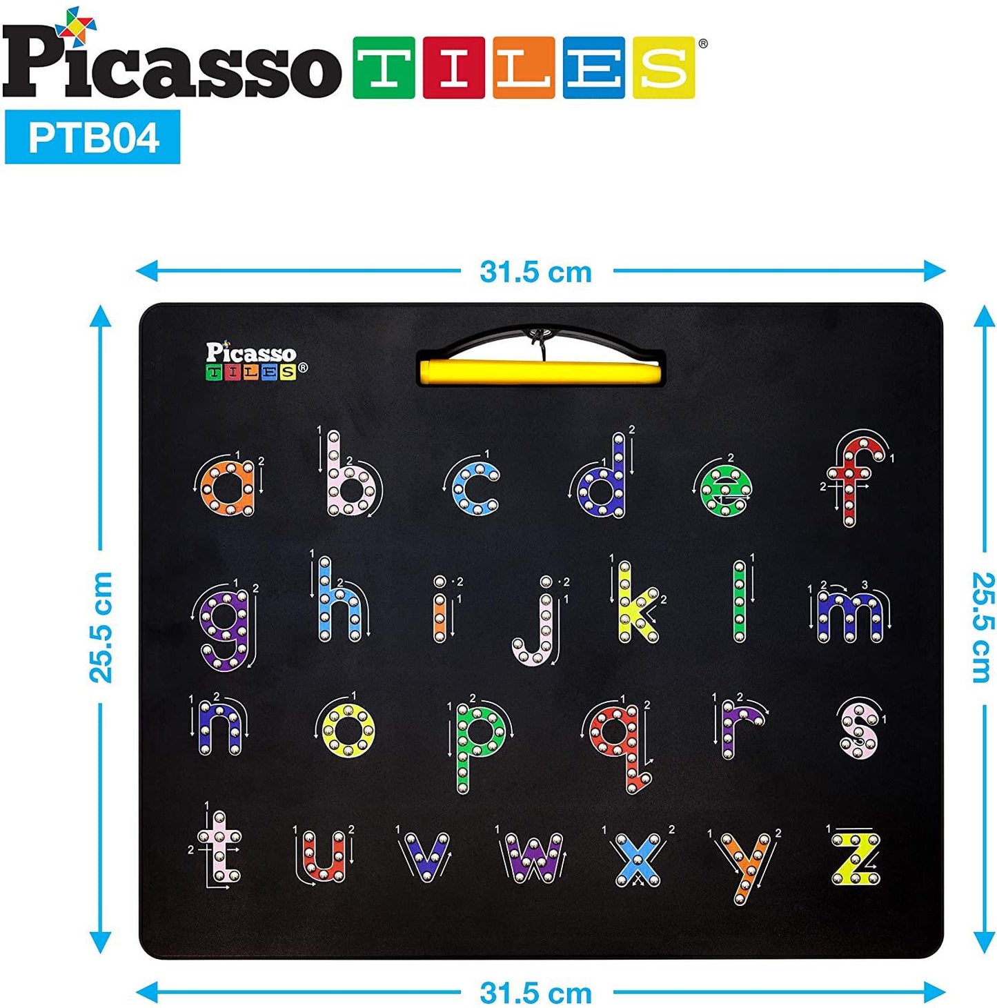 PicassoTiles Double-Sided Magnetic Drawing Board Alphabet Letter and Freestyle