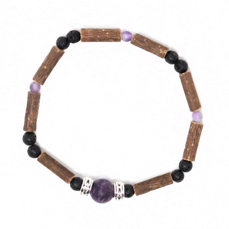 Hazelwood and Amethyst Bracelet