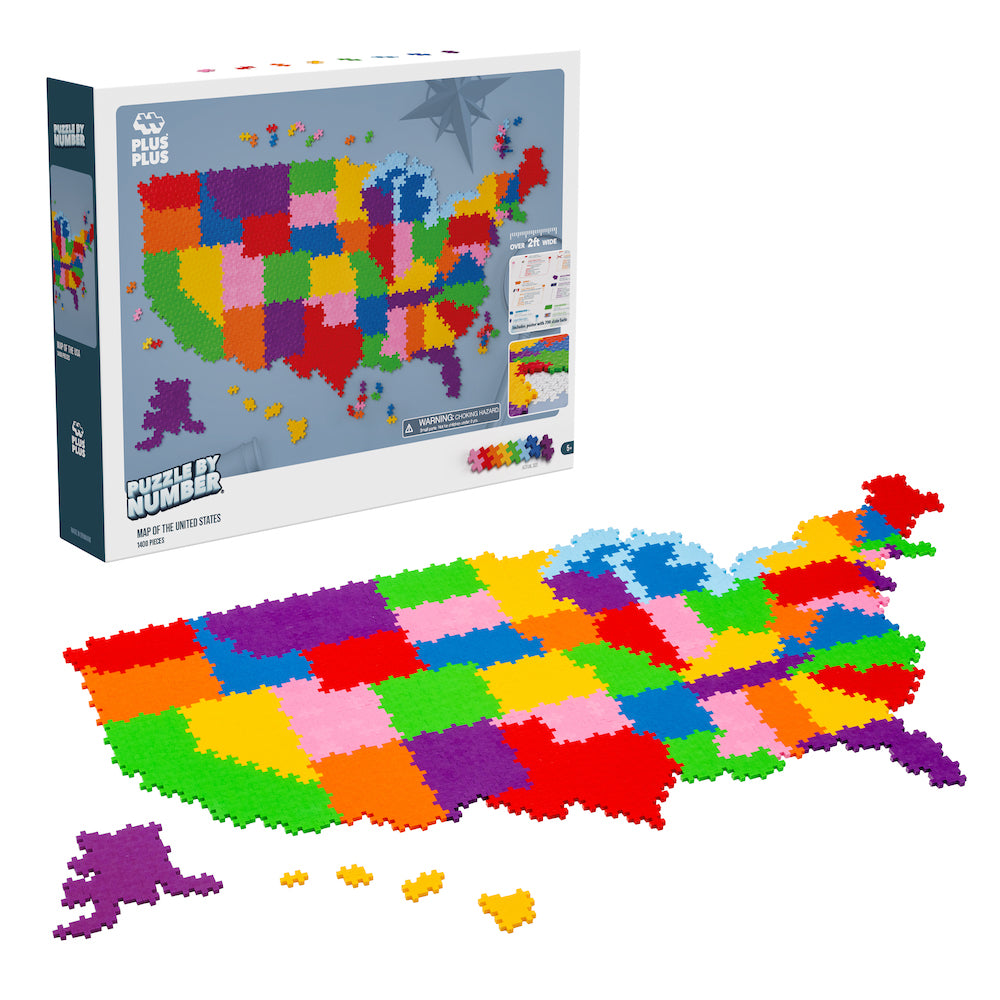 Plus Plus Puzzle by Number - 1400 pc Map of the United States