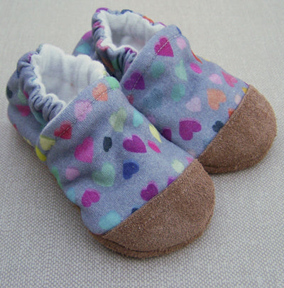 Snow and Arrows Cotton Slippers - Watercolor Hearts