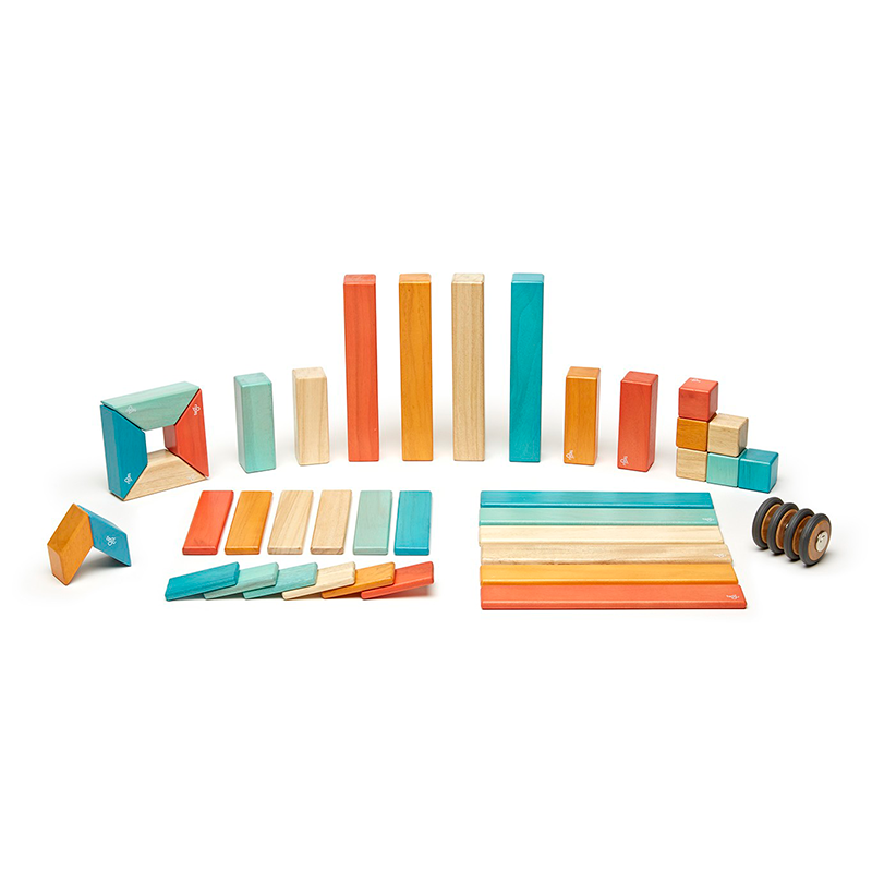 42-Piece Set Magnetic Wooden Blocks Tegu Classics