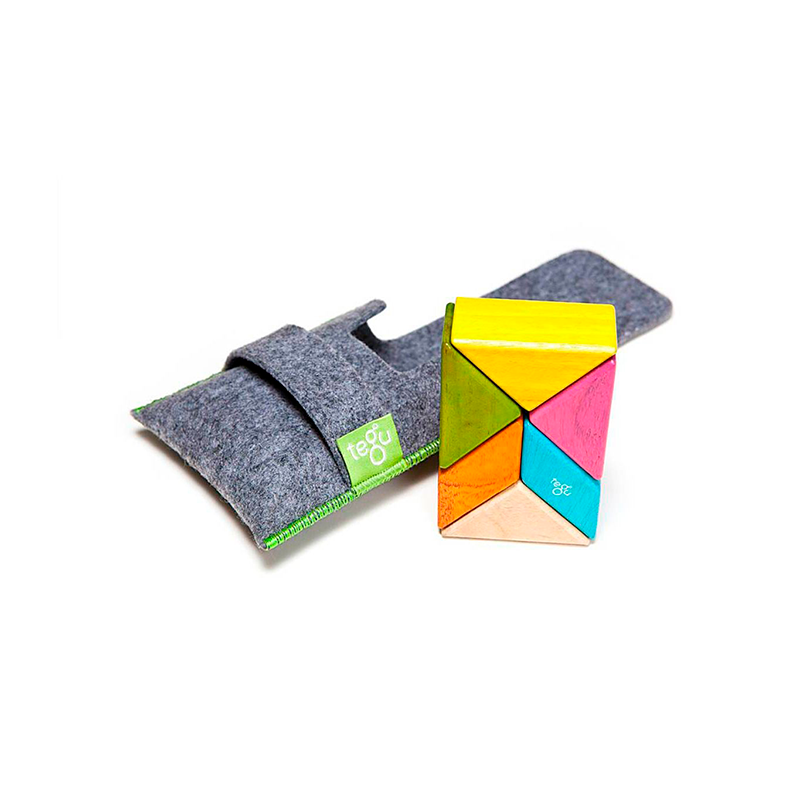 Pocket Pouch Prism - Magnetic Wooden Blocks - 6 pieces