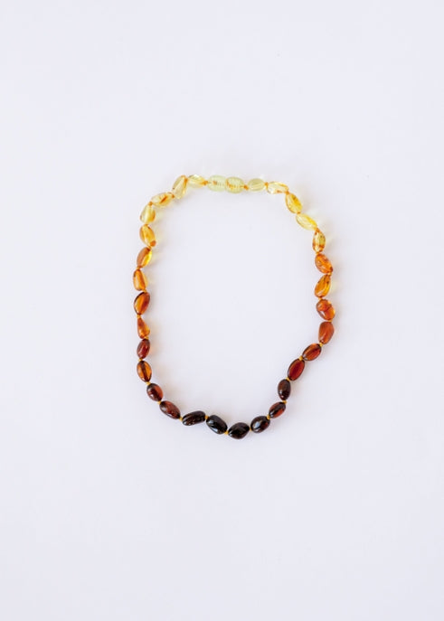 Canyon Leaf Polished Ombre Amber Necklace - 11 inch