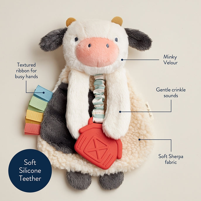 Itzy Ritzy - Itzy Lovey™ Cow Plus with Silicone Teether Toy