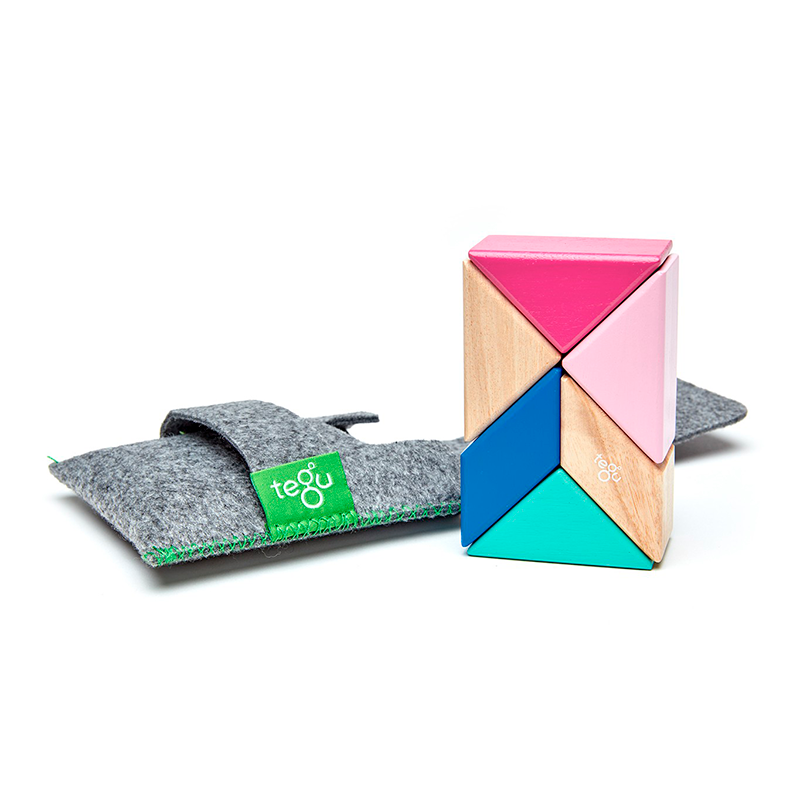 Pocket Pouch Prism - Magnetic Wooden Blocks - 6 pieces