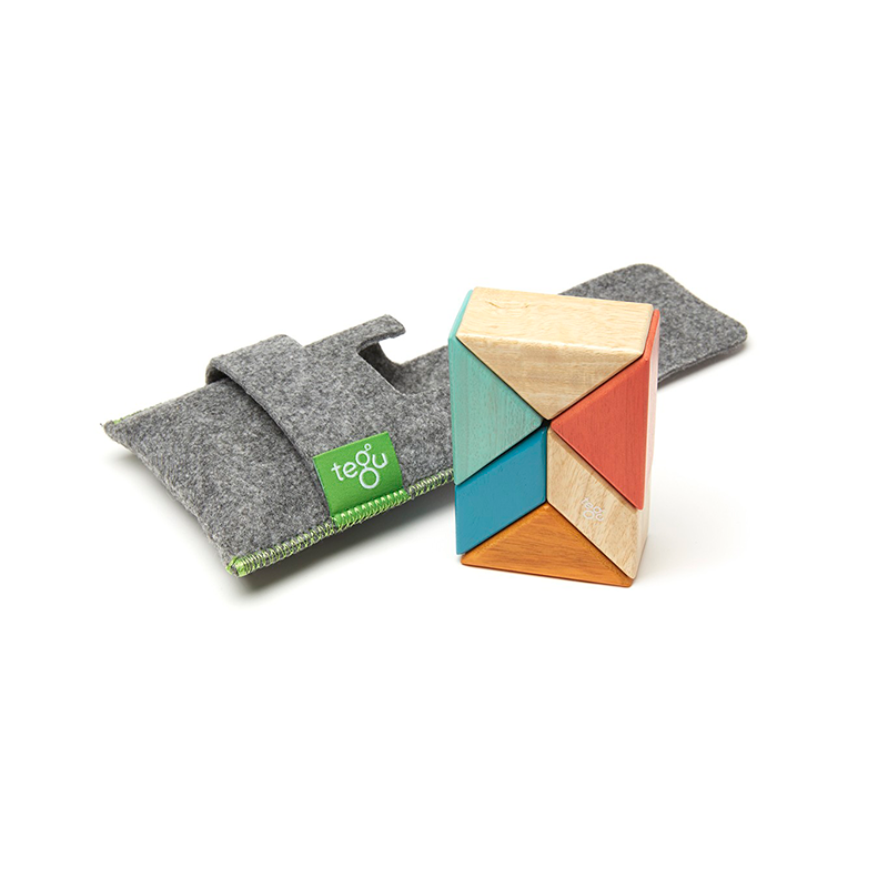 Pocket Pouch Prism - Magnetic Wooden Blocks - 6 pieces