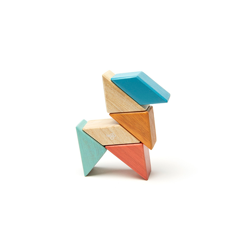 Pocket Pouch Prism - Magnetic Wooden Blocks - 6 pieces