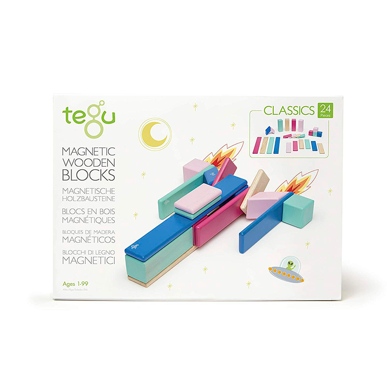 24-Piece Set Magnetic Wooden Blocks Tegu Classics