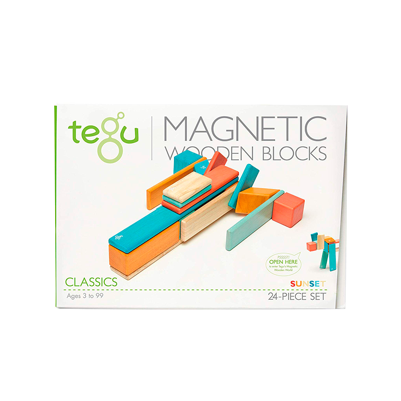 24-Piece Set Magnetic Wooden Blocks Tegu Classics