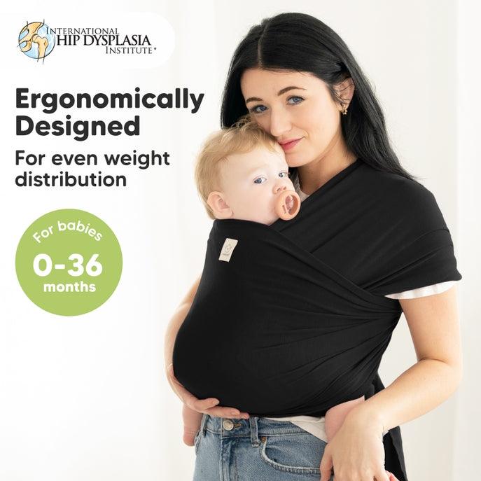 KeaBabies Baby Wrap Carrier - Trendy Black