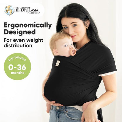 KeaBabies Baby Wrap Carrier - Trendy Black