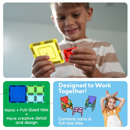 PicassoTiles 40 Piece Nano Magnetic Tiles Travel Set