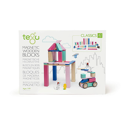 42-Piece Set Magnetic Wooden Blocks Tegu Classics