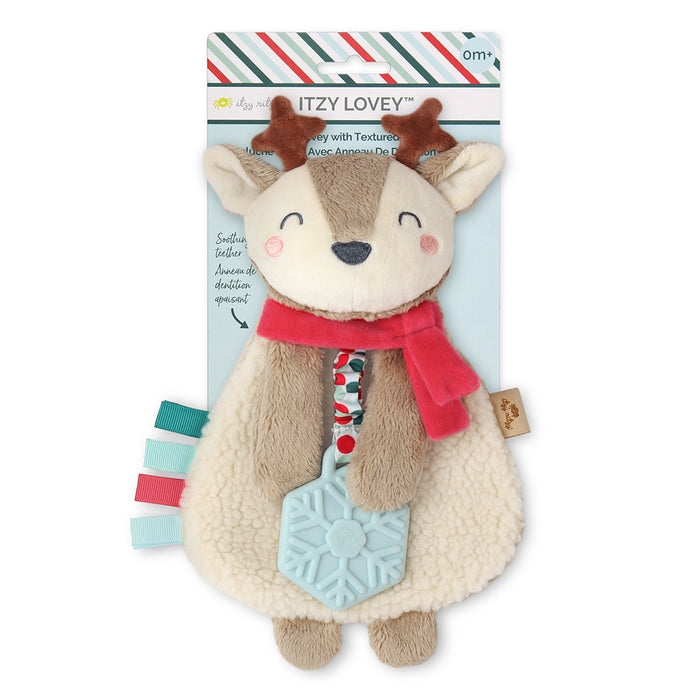 Itzy Ritzy - Itzy Lovey™ Reindeer Plush with Silicone Teether Toy