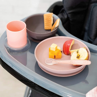 Nattou Silicone Children’s Tableware Set 4-Piece with Non-Slip Suction Plate & Bowl