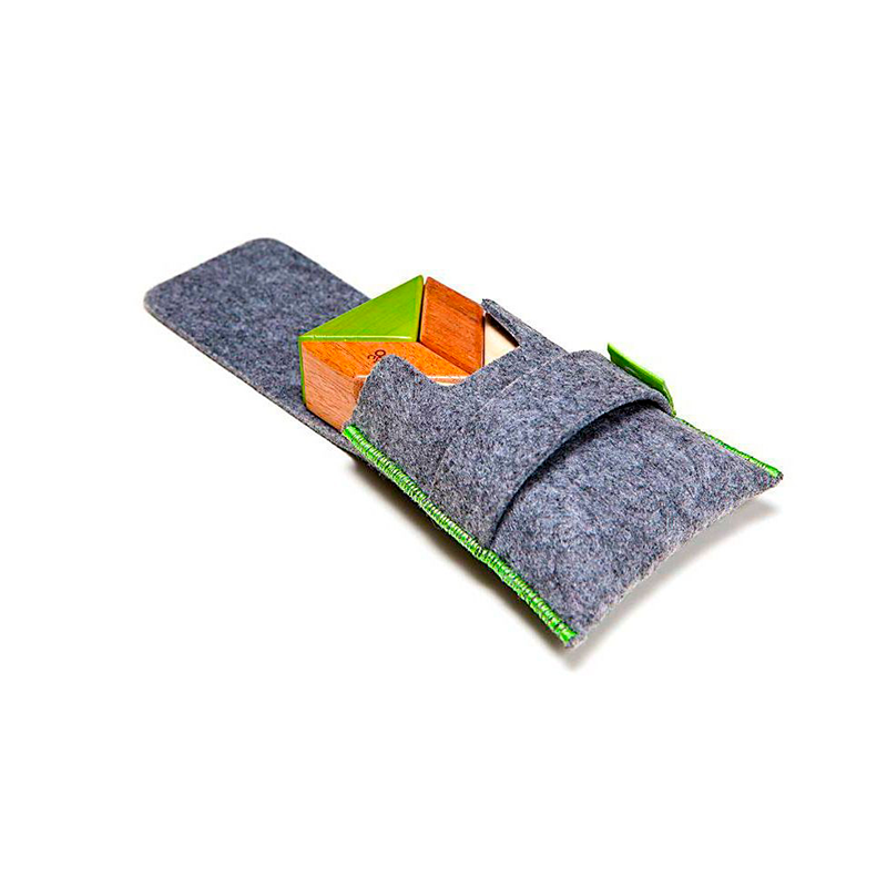 Pocket Pouch Prism - Magnetic Wooden Blocks - 6 pieces