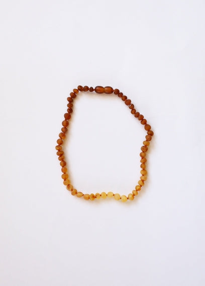 Canyon Leaf Raw Amber + Sunflower Necklace - 13 inch