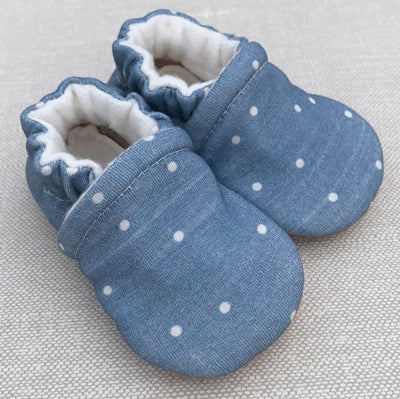 Snow and Arrows Cotton Slippers - Denim Dot
