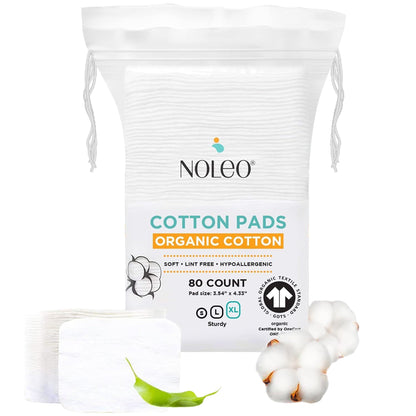 NOLEO Organic Cotton Pads - XL 3.54"x4.33"