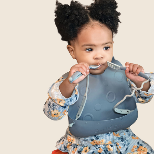 Busy Baby Travel Tether Bib+ Utensils
