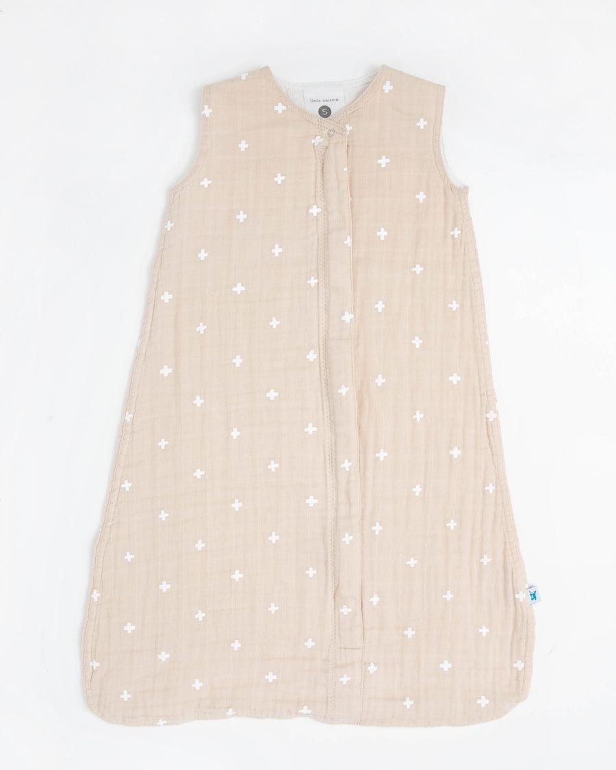 Little Unicorn Cotton Muslin Sleep Bag - Taupe Cross