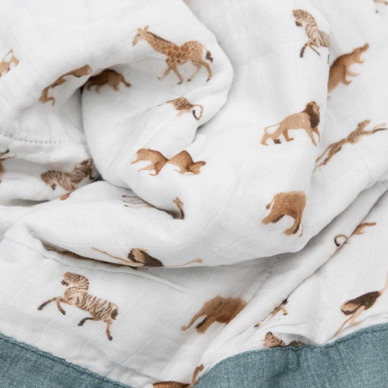 Little Unicorn Cotton Muslin Baby Blanket - Animal Crackers