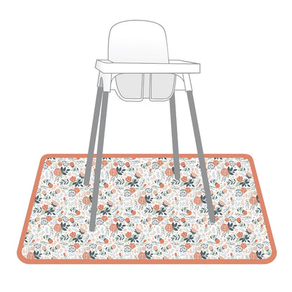 Vintage Rose Splash Mat - A Waterproof Catch-All for Highchair Spills and More!