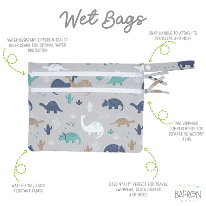 Desert Dinos - Waterproof Wet Bag (For mealtime, on-the-go, and more!)