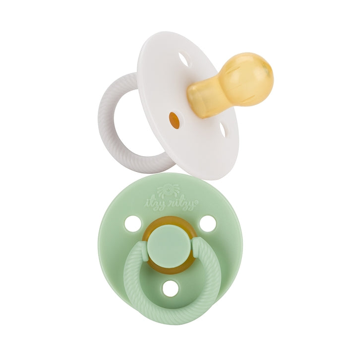 Itzy Ritzy Soother™ Natural Rubber Paci Sets - Mint + White