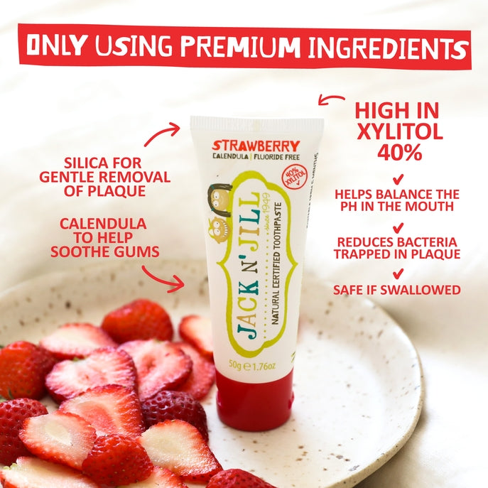 Jack n Jill Natural Calendula Toothpaste - Strawberry