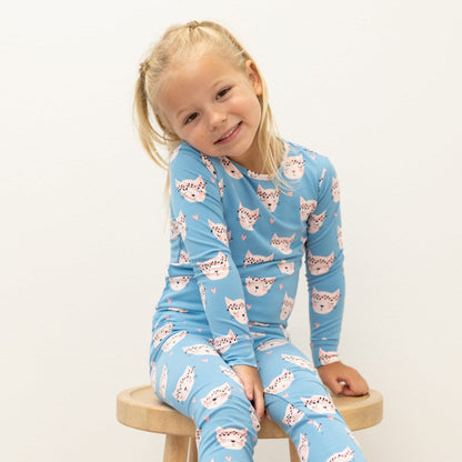 Pretty Pink Cat Big Kid Pajama
