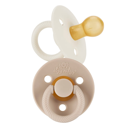 Itzy Ritzy Soother™ Natural Rubber Paci Sets - Coconut + Toast