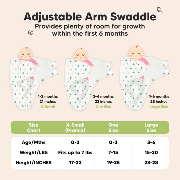 KeaBabies Soothe Baby Swaddles 0-3 Months - available in 9 colors