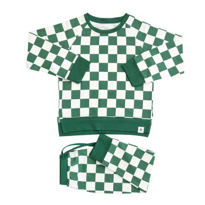 Checker Greatest Green Crew Neck Jogger Set