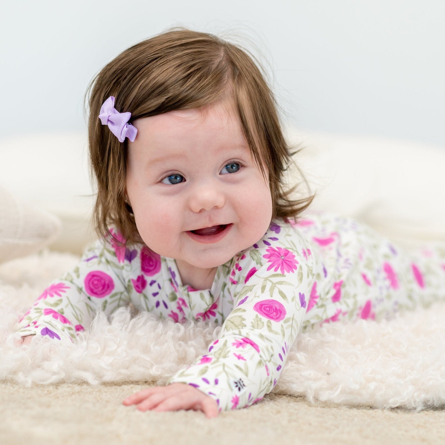 Sweet Purple Flowers Convertible Romper