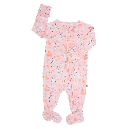 Dalmatian Poodle Puppy Ruffle Footie