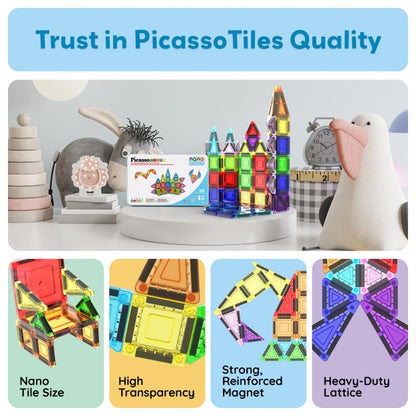 PicassoTiles 40 Piece Nano Magnetic Tiles Travel Set