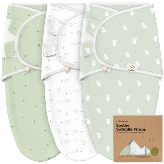 KeaBabies Soothe Baby Swaddles 0-3 Months - available in 9 colors