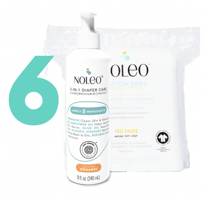 NOLEO DUO: 3-in-1 Diaper Rash Cream & Large Cotton Pads