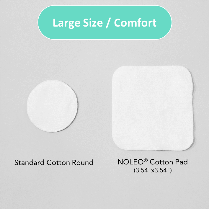 NOLEO Organic Cotton Pads - Large 3.54"x3.54"