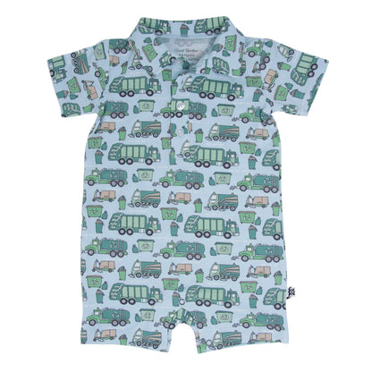 Garbage Trucks Recycle Polo Romper